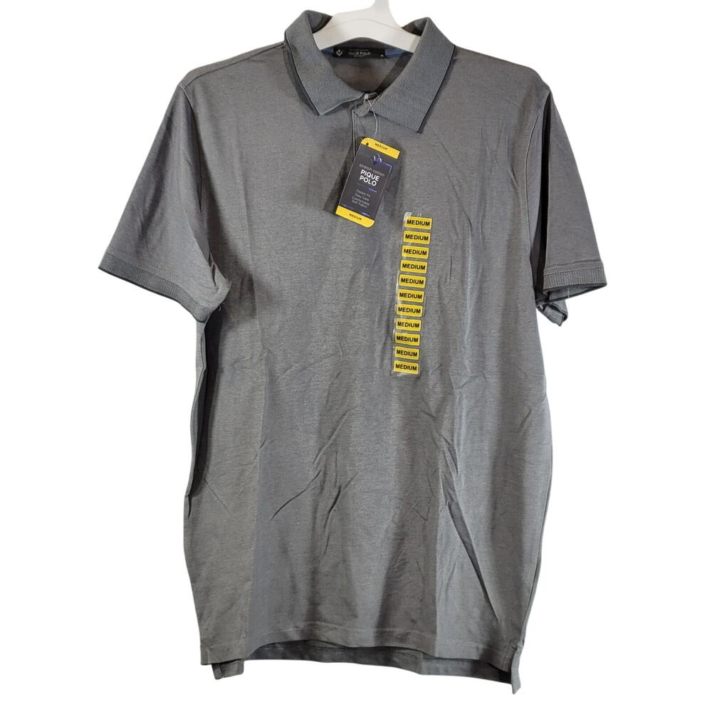 Member's Mark Men's Pique Polo Shirt, Gray, Size M, NWT